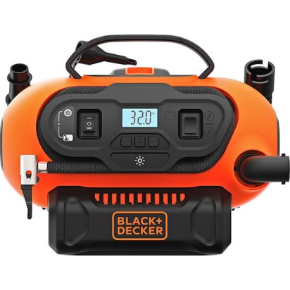 Black & Decker Τρόμπα Αυτοκινήτου ASI180 160PSI με Καλώδιο Αναπτήρα 12V (Χωρίς Μπαταρία)
