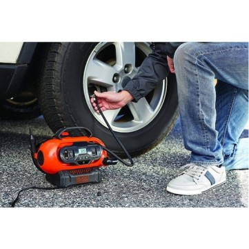 Black & Decker Τρόμπα Αυτοκινήτου ASI180 160PSI με Καλώδιο Αναπτήρα 12V (Χωρίς Μπαταρία)