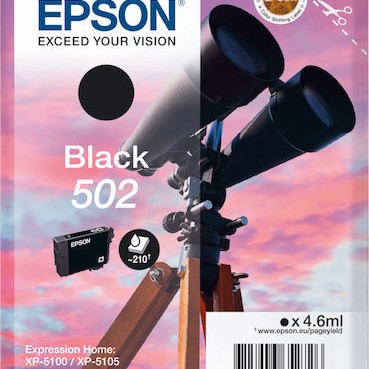 Epson 502 Γνήσιο Μελάνι Εκτυπωτή InkJet Μαύρο (C13T02V14010)