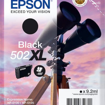Epson 502XL Γνήσιο Μελάνι Εκτυπωτή InkJet Μαύρο (C13T02W14010)