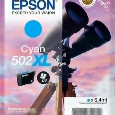 Epson 502XL Γνήσιο Μελάνι Εκτυπωτή InkJet Κυανό (C13T02W24010)