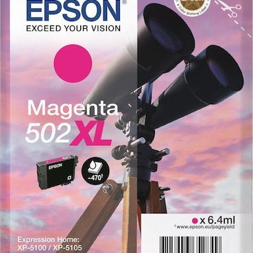 Epson 502XL Γνήσιο Μελάνι Εκτυπωτή InkJet Ματζέντα (C13T02W34010)