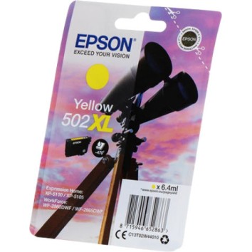 Epson 502XL Γνήσιο Μελάνι Εκτυπωτή InkJet Κίτρινο (C13T02W44010)