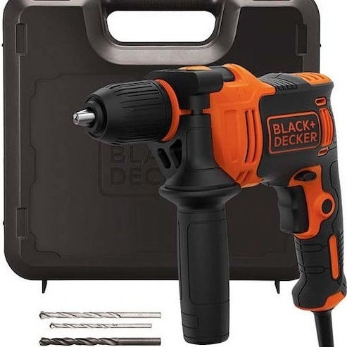 Black & Decker Κρουστικό Δράπανο 710W με 2x Τρυπάνια 6mm & 2x Τρυπάνια 8mm