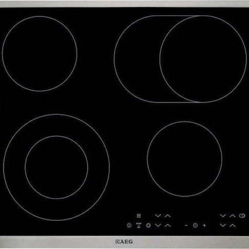 AEG 3000 Κεραμική Εστία με Πλαίσιο Αυτόνομη Inox με Λειτουργία Κλειδώματος 57.6x51.6εκ.