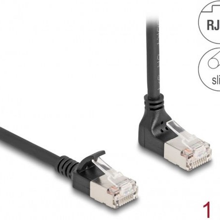 DeLock S/FTP Cat.6a Καλώδιο Δικτύου Ethernet 1m Μαύρο 1τμχ