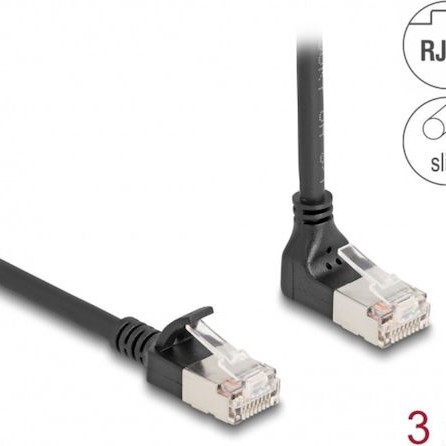 DeLock S/FTP Cat.6a Καλώδιο Δικτύου Ethernet 3m Μαύρο