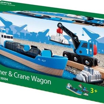 Brio Toys Σετ με Καραβάκι Freight Crane για 3+ Ετών