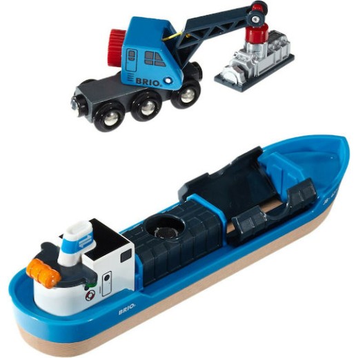 Brio Toys Σετ με Καραβάκι Freight Crane για 3+ Ετών