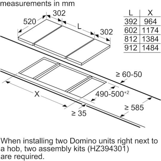 Siemens IQ300 Domino Κεραμική Εστία με Πλαίσιο Αυτόνομη με Λειτουργία Κλειδώματος 30.2x52εκ.