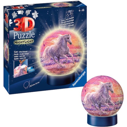 Puzzleball Horses on The Beach Night Light 72pcs Ravensburger