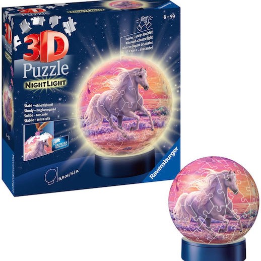 Puzzleball Horses on The Beach Night Light 72pcs Ravensburger