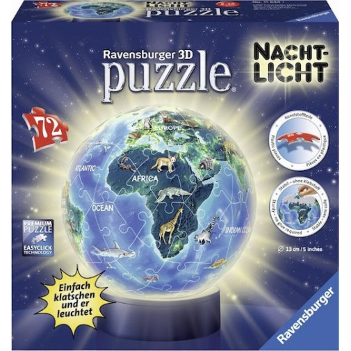 Puzzle 3D Night Light Puzzleball Earth 3D 72 Κομμάτια
