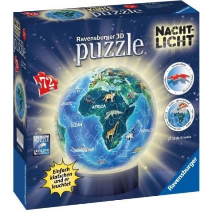 Puzzle 3D Night Light Puzzleball Earth 3D 72 Κομμάτια