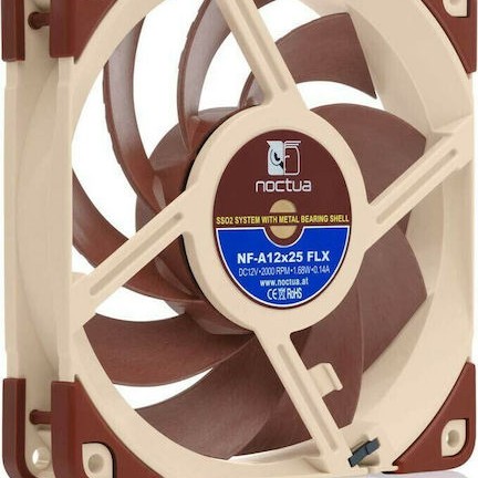 Noctua NF-A12X25 FLX Case Fan 120mm με Σύνδεση 3-Pin Καφέ