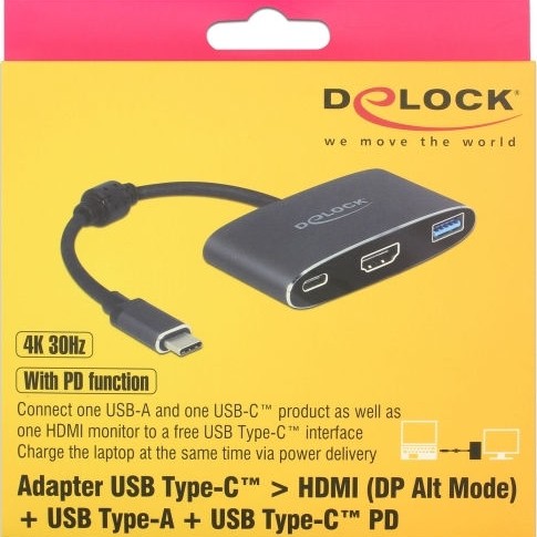 DeLock 62991 USB-C Docking Station με HDMI 4K PD Γκρι