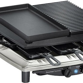 Steba RC 4 Plus Deluxe Επιτραπέζια Ηλεκτρική Ψησταριά Raclette Λείας και Αυλακωτής Πλάκας 1450W με Ρυθμιζόμενο Θερμοστάστη 39x37εκ.