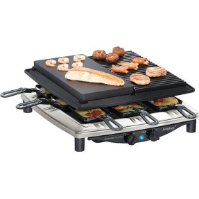 Steba RC 4 Plus Deluxe Επιτραπέζια Ηλεκτρική Ψησταριά Raclette Λείας και Αυλακωτής Πλάκας 1450W με Ρυθμιζόμενο Θερμοστάστη 39x37εκ.