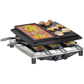 Steba RC 4 Plus Deluxe Επιτραπέζια Ηλεκτρική Ψησταριά Raclette Λείας και Αυλακωτής Πλάκας 1450W με Ρυθμιζόμενο Θερμοστάστη 39x37εκ.