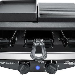 Steba RC 4 Plus Deluxe Επιτραπέζια Ηλεκτρική Ψησταριά Raclette Λείας και Αυλακωτής Πλάκας 1450W με Ρυθμιζόμενο Θερμοστάστη 39x37εκ.