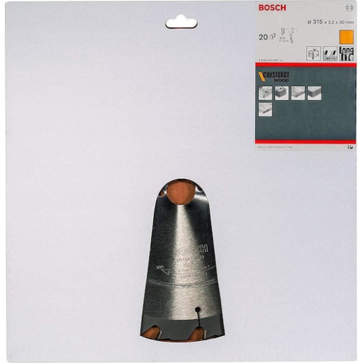 Bosch Δίσκος Κοπής Ξύλου 315mm 2608640691
