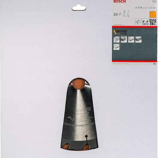 Bosch Δίσκος Κοπής Ξύλου 315mm 2608640691