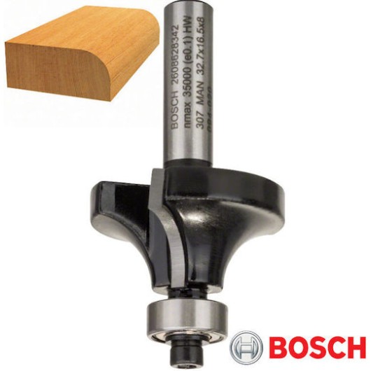 Bosch Φρέζα Στρογγυλέματος σε Ξύλο 10mm x 32.7mm με Οδηγό και Ρουλεμάν