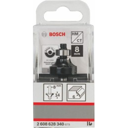 Bosch Φρέζα Στρογγυλέματος σε Ξύλο 6mm x 24.7mm x 8mm με Οδηγό και Ρουλεμάν
