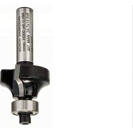 Bosch Φρέζα Στρογγυλέματος σε Ξύλο 6mm x 24.7mm x 8mm με Οδηγό και Ρουλεμάν