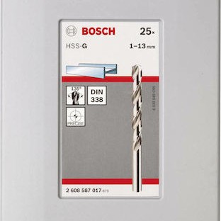 Bosch HSS-G Σετ 25 Τρυπάνια με Κυλινδρικό Στέλεχος για Μέταλλο