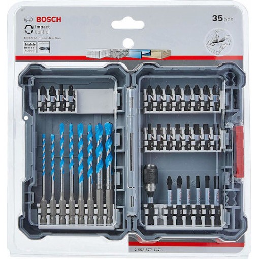 Bosch Σετ 35 Τρυπάνια με Εξάγωνο Στέλεχος για Δομικά Υλικά, Μέταλλο και Ξύλο