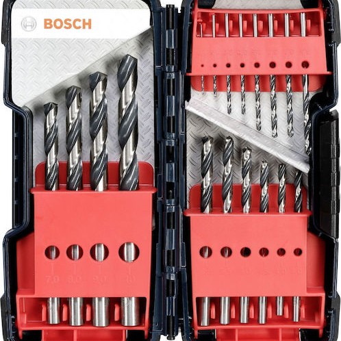 Bosch PointTeQ Σετ 18 HSS Τρυπάνια HSS με Κυλινδρικό Στέλεχος για Μέταλλο