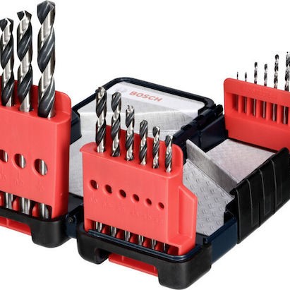 Bosch PointTeQ Σετ 18 HSS Τρυπάνια HSS με Κυλινδρικό Στέλεχος για Μέταλλο