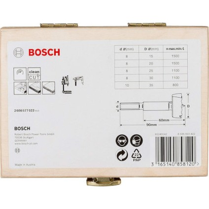 Bosch Σετ Τρυπάνια Μεντεσέ για Ξύλο 90mm 5τμχ
