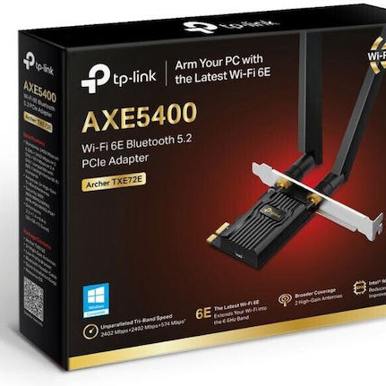 TP-LINK Archer TXE72E v1 Ασύρματη Κάρτα Δικτύου Wi‑Fi 6 (5378Mbps) PCI-e
