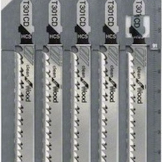 Bosch T301CD Λάμες Clean for Wood για Ξύλο 90mm 5τμχ