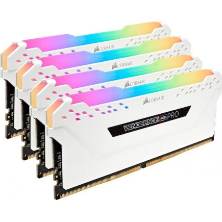 Corsair Vengeance Rgb Pro White DDR4 32GB RAM με 4x8GB Modules και Ταχύτητα 3200 για Desktop