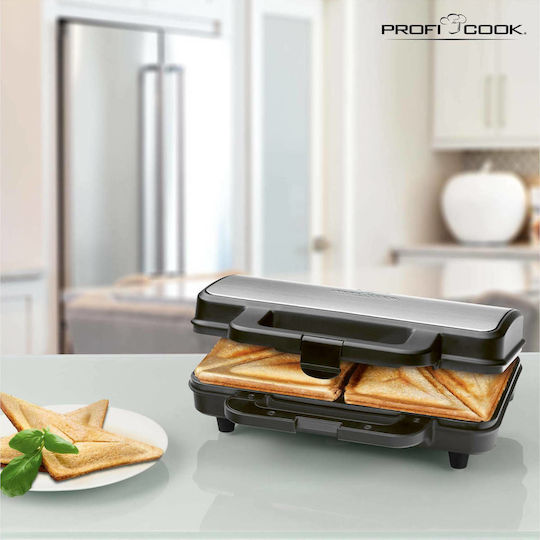 Profi Cook PC-ST 1092 Τοστιέρα για 2 Τοστ 900W Inox