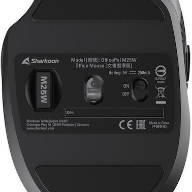 Sharkoon OfficePal M25W Ασύρματο Ποντίκι Μαύρο
