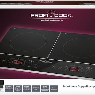 Profi Cook PC-DKI 1067 Επιτραπέζια Εστία Επαγωγική Διπλή Μαύρη