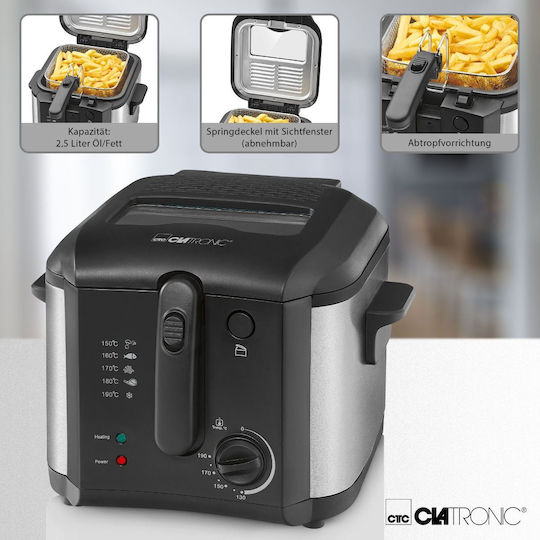 Clatronic FR 3649 Φριτέζα 2.5lt Μαύρη