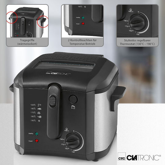 Clatronic FR 3649 Φριτέζα 2.5lt Μαύρη