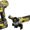 Dewalt Σετ Γωνιακός Τροχός & Κρουστικό Δραπανοκατσάβιδο Brushless 18V με 2 Μπαταρίες 5Ah και Θήκη