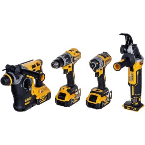 Dewalt Σετ Γωνιακός Τροχός, Δραπανοκατσάβιδο, Μπουλονόκλειδο & Παλμικό Κατσαβίδι 18V με 3 Μπαταρίες 5Ah και Θήκη