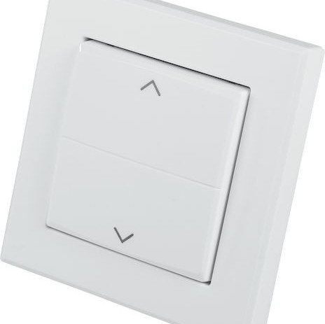 HomeMatic Χωνευτός Διακόπτης Τοίχου Ρολών Διπλός χωρίς Πλαίσιο Λευκός