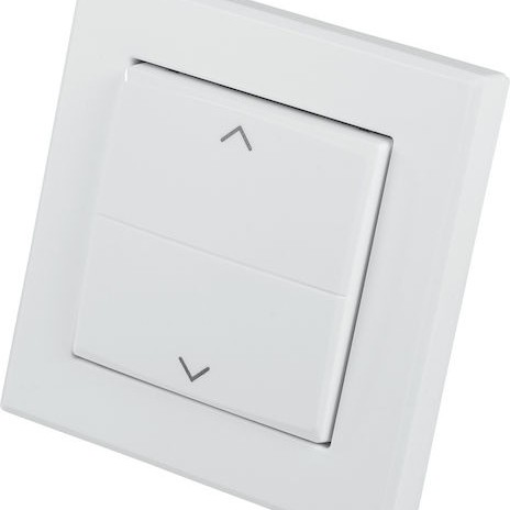 HomeMatic Χωνευτός Διακόπτης Τοίχου Ρολών Διπλός χωρίς Πλαίσιο Λευκός