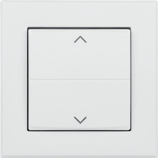 HomeMatic Χωνευτός Διακόπτης Τοίχου Ρολών Διπλός χωρίς Πλαίσιο Λευκός