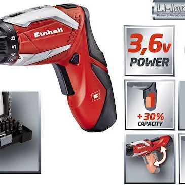 Einhell TE-SD 3,6 Li Kit Κατσαβίδι Μπαταρίας 3.6V 1x1.5Ah
