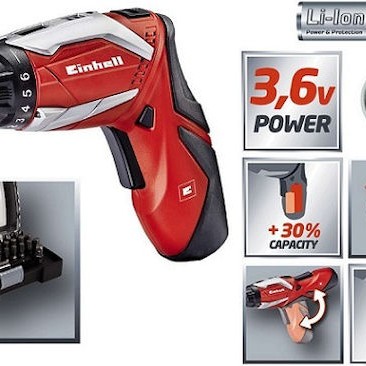 Einhell TE-SD 3,6 Li Kit Κατσαβίδι Μπαταρίας 3.6V 1x1.5Ah