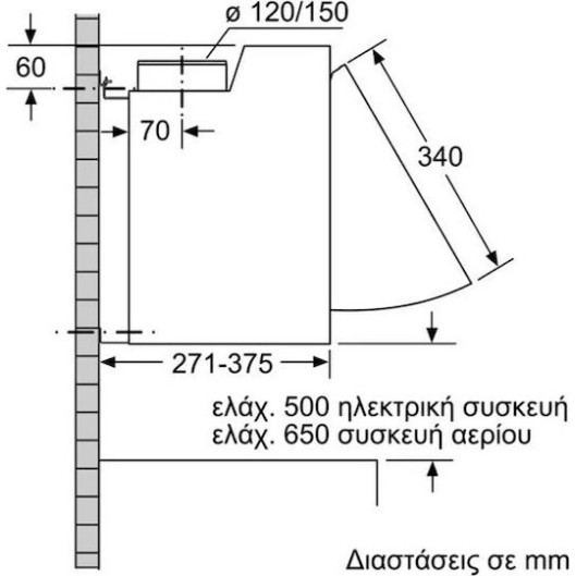 Bosch Πτυσσόμενος Απορροφητήρας 60cm Inox